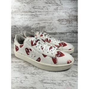 Womens Converse Comme Des Garcon x Pro Leather Play Ivory Canvas Sneakers Sz 8.5